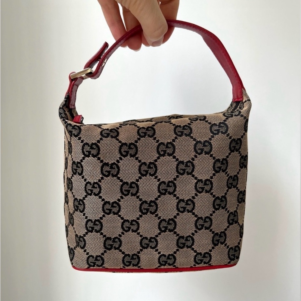 Vintage Gucci GG Canvas Pochette Mini Bag Vanity